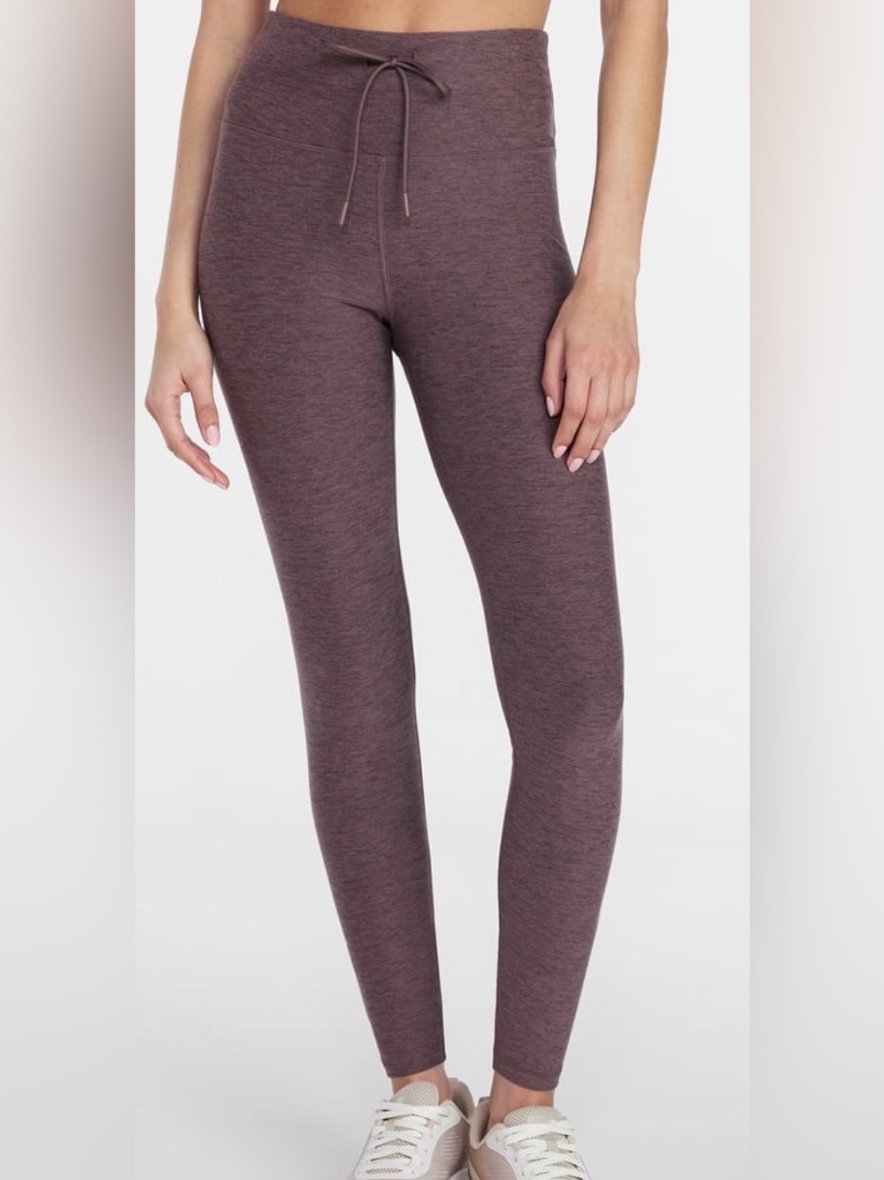 Athletic Works Heathered Plum High-Rise Drawstring Leggings